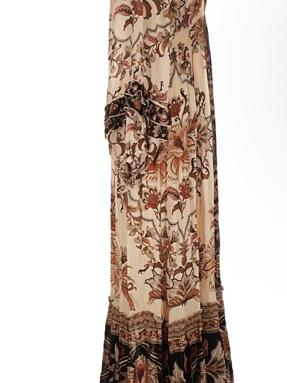 FARM Rio Cream Boho Floral Maxi Dress with Brown & Rust Accents - Picture 3 of 6